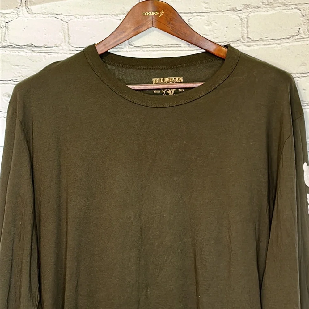 True Religion Hunter Green Long Sleeve T-Shirt Size XXL Excellent Condition